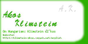 akos klimstein business card